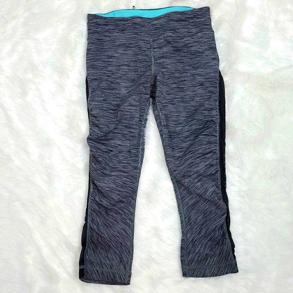 Lululemon lace crops running pants spots gray women size 4